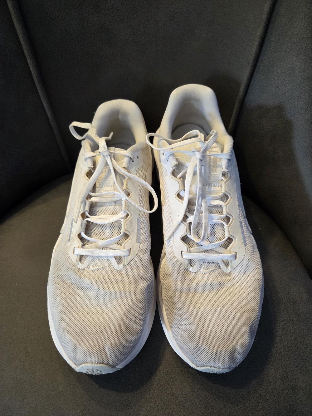 Everyday White Mesh Sneakers - Lace-Up Athletic Shoes